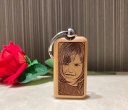 Personalised Wooden Keychain With Photo