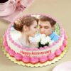 Pink Anniversary Photo Cake