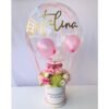 Personalised Hot Air Balloon and Flowers Arrangement