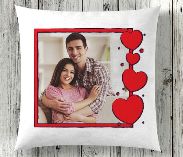 Personalised Square Hearts Cushion