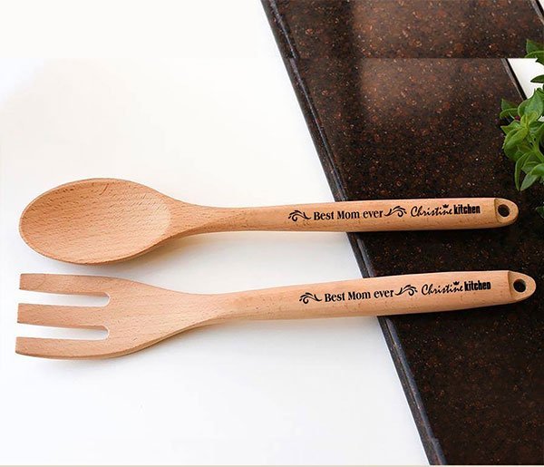 Personalised wooden spoon set