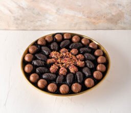 Alternative view of EID Gift, Truffles and Dates arrangement