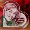 Personalised heart shaped acrylic plaque