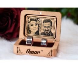Personalised Ring set with photo - Wedding or engagement