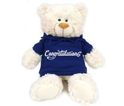 Congratulations - Cream Bear blue 38cm