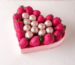 Fuschia Chocolate Strawberries and bon bon