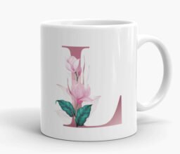 Single Floral Initial Personalised Mug