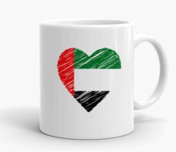 Alternative view of UAE Flag Heart Mug