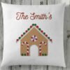 Personalised Name Gingerbread House Cushion
