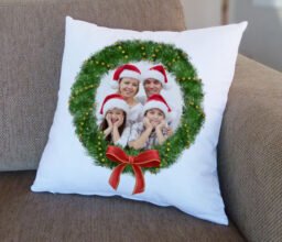 Personalised Photo Wreath Cushion