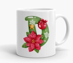 Personalised Xmas Green Letter Mug