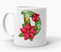 Personalised Xmas Green Letter Mug - Image 2