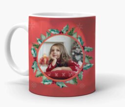 Personalised Photo Xmas Wreath Mug - Image 2