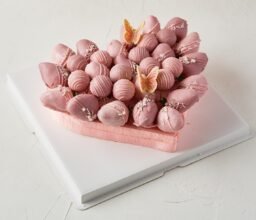 Pink and Purple Chocolate Strawberries Arrangement