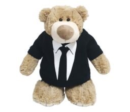 Mascot Bear with Black Suit 28cm