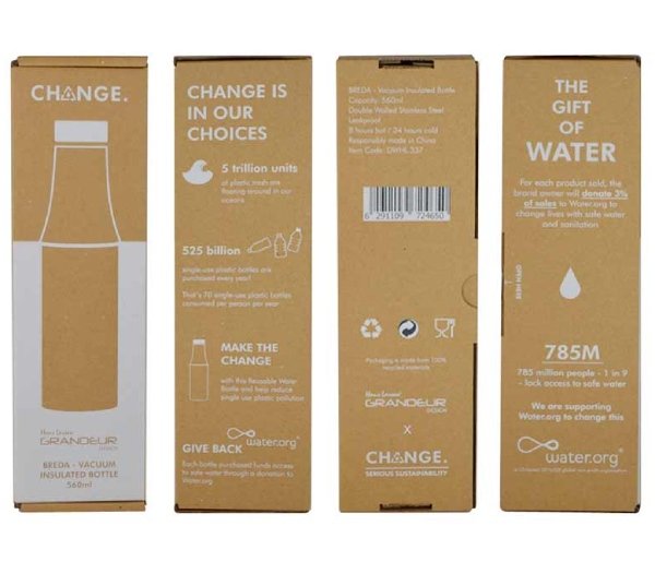 BREDA - CHANGE Collection Insulated Water Bottle - White - Image 5