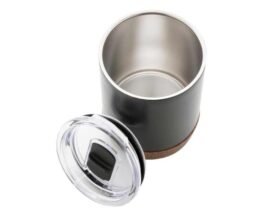 GOUDA - Hans Larsen Vacuum Mug With Cork Base - Black - Image 4