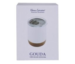 GOUDA - Hans Larsen Vacuum Mug With Cork Base - White - Image 3