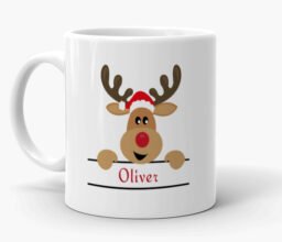 Personalized Name Christmas Reindeer Mug