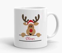 Alternative view of Personalized Name Christmas Reindeer Mug