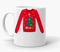 Alternative view of Christmas Ugly Red Sweater Theme Mug
