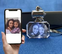 Rectangle Keychain Wide Crystal Personalised
