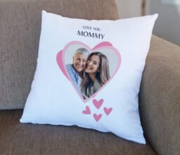 Alternative view of Love You Mommy Personalized Photo Cushion