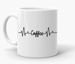 Coffee Heartbeat Text Mug