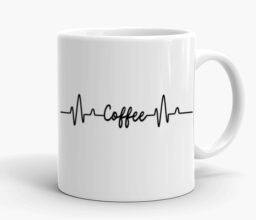 Alternative view of Coffee Heartbeat Text Mug