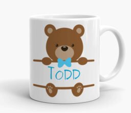 Alternative view of Personalized Name Teddy Boy Mug