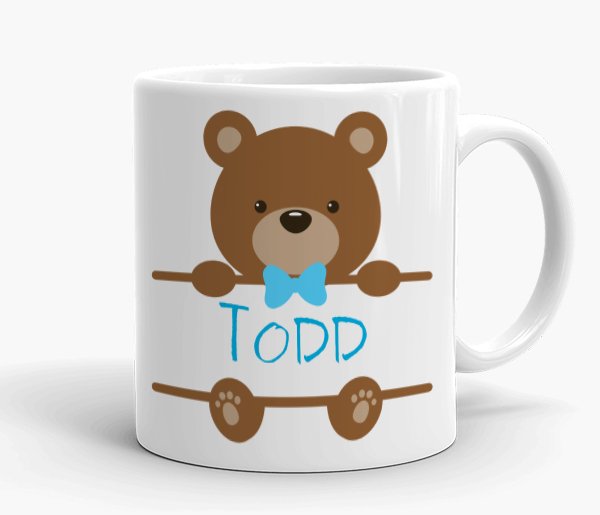 Personalized Name Teddy Boy Mug - Image 2