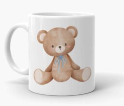 Personalized Name Blue Teddy Mug