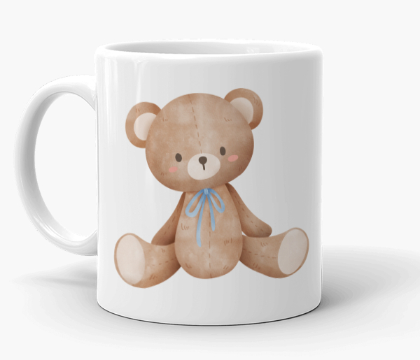 Personalized Name Blue Teddy Mug