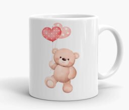 Alternative view of Personalized Name Pink Teddy Mug