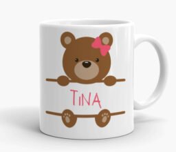 Alternative view of Personalized Name Teddy Girl Mug