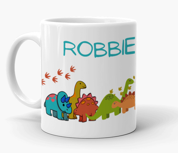 Personalized Name Cartoon Dinosaur Mug