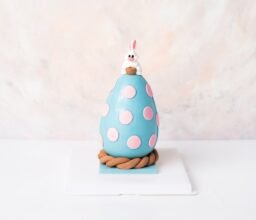 Alternative view of Blue and Pink Chocolate Egg