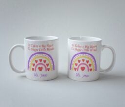 Rainbow Heart Teacher Personalized Name Mug - Image 3