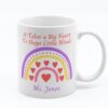 Rainbow Heart Teacher Personalized Name Mug