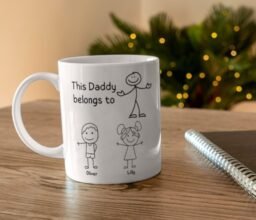 Alternative view of Daddy Belongs to Us Personalized Name Mug