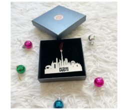 Dubai Skyline Silver Ornament - Set of 2