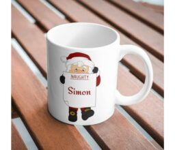 Alternative view of Naughty or Nice Personalized Santa Claus Mug