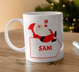 Santa Personalised Name Tag Mug