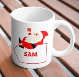 Alternative view of Santa Personalised Name Tag Mug