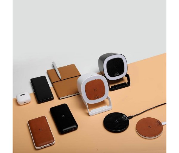 TASOVA - @memorii Recycled 15W Wireless Charger Bluetooth Speaker - White/Tan - Image 2