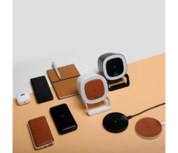 ANZIO - Recycled Leather 15W Wireless Charger - White/Tan - Image 5