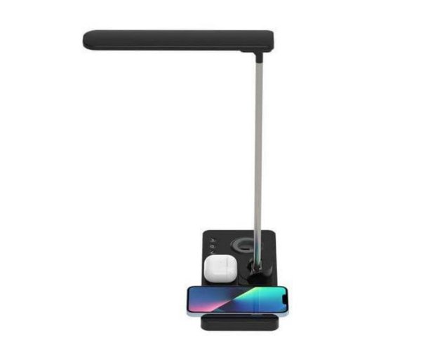 VELES - @memorii 3 in 1 Wireless Charger with Desk Lamp - Black - Image 2