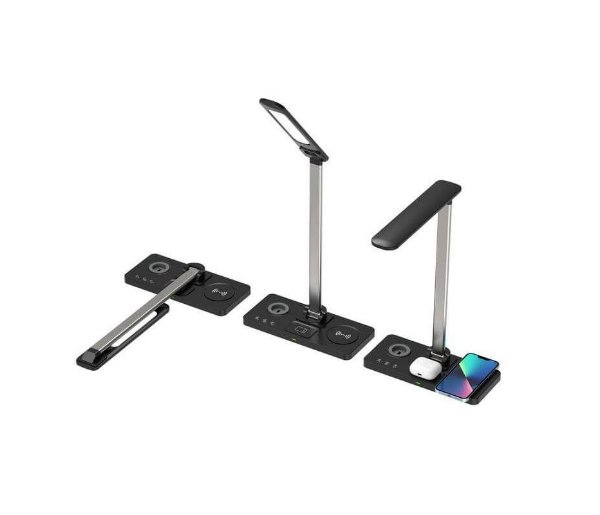 VELES - @memorii 3 in 1 Wireless Charger with Desk Lamp - Black - Image 5