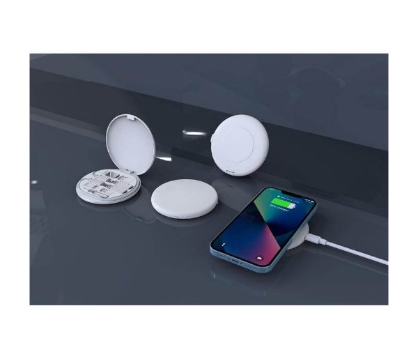 OSLO - @memorii Recycled 15W Wireless Charger Multi - Cable Set - White - Image 3