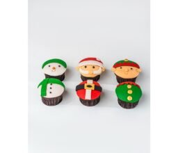 Alternative view of Santa  Elf And The Snowman Cupcakes